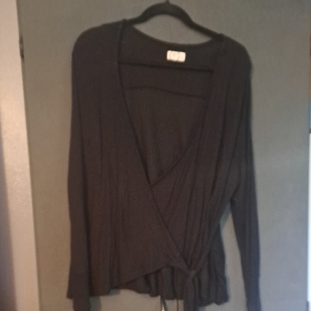 Maurices Black V-Neck Wrap Sweater